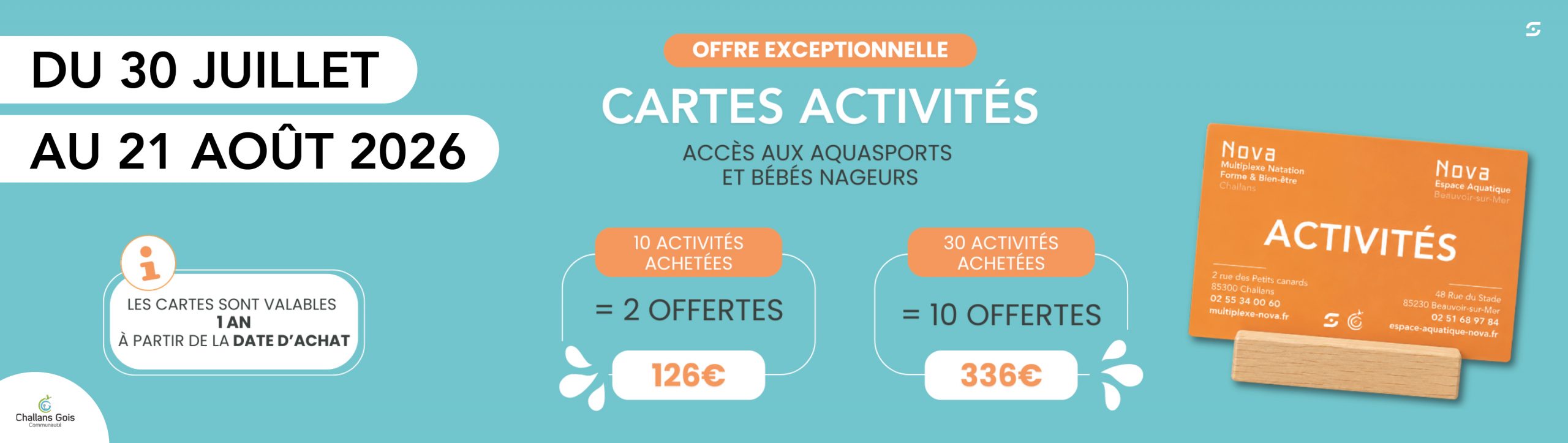 OFFRE EXCEPTIONNELLE CARTES ACTIVITÉS